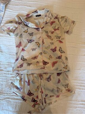 Generation Love Cream Butterfly Short Pajama Set